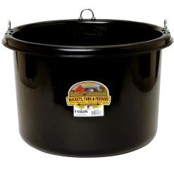 Little Giant Black 8 Gallon Plastic Round Feeder